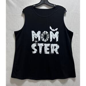Gothic Graphic Tank Top 3XL Black MOMSTER Web Spider Bat Dark Cottage Fairy Boho